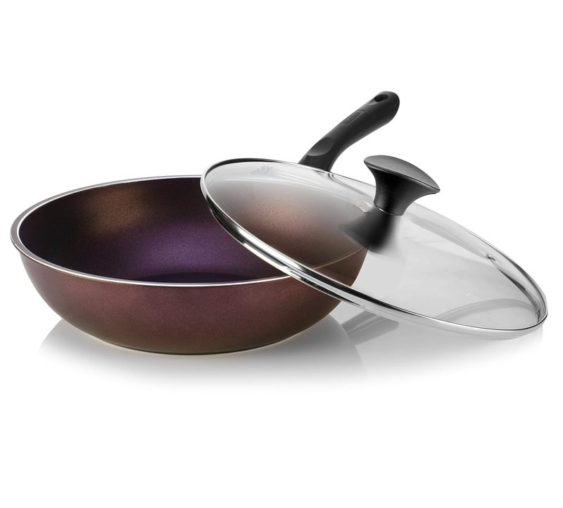 TECHEF - Art Pan Collection Wok/Stir-Fry Pan, Coated 5 times with Teflon Select Non-Stick Coating (PFOA Free) - Made in Korea (12 IN with Lid) - Image 1
